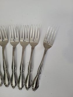 Oneida Cantata Salad Forks 6-5/8" Stainless Lot of 10