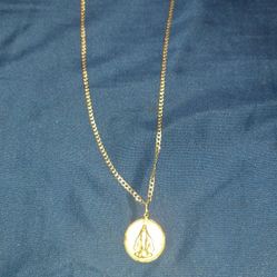 14kGold Chain Solid With 10k Double Face Pendent 