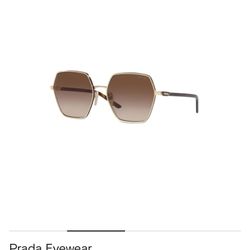 Prada 58MM Geometric Sunglasses Pale Gold