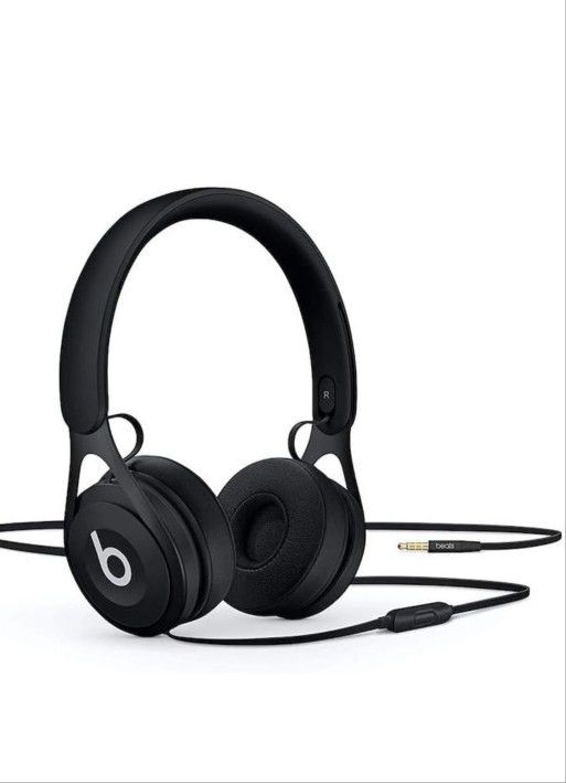 Beats EP Wired On-Ear Headphones - Battery Free for Unlimited Listening, Built in Mic and Controls - Black