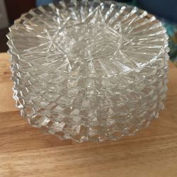 LUNCHEON PLATE Vintage Federal Glass Clear Pioneer Luncheon Plate 8"  