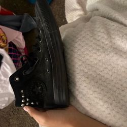 Black Converse With Spikes Size 7