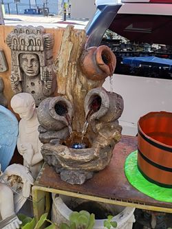 Fountain ⛲ Beautiful Design Of Rockwood And Logs And Bases 