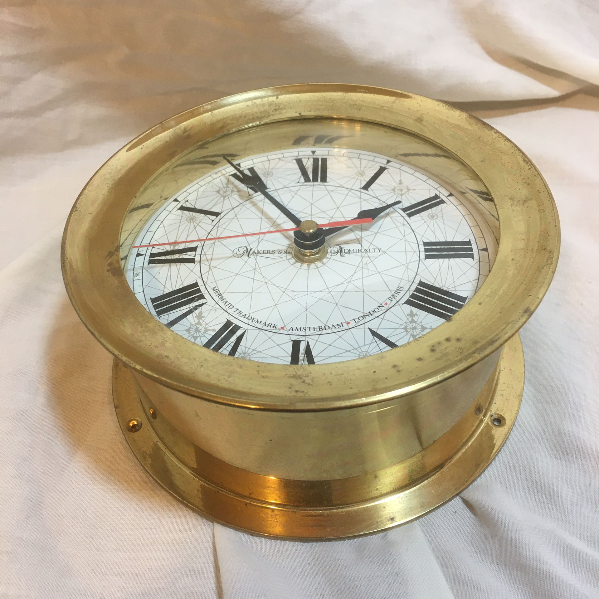 7” Maritime / Nautical / Marine Brass Captain’s Clock