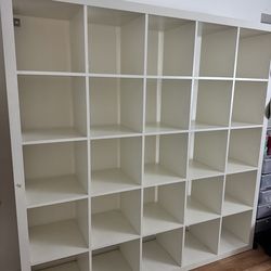 White IKEA shelving unit