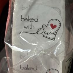 500 “baked with love” stickers