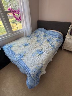 IKEA QUEEN SIZE BED FRAME AND BED