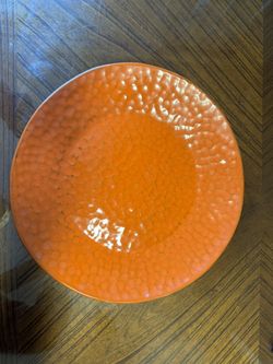 Umbria, Italy, Ceramic Orange Plates