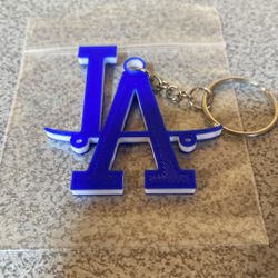 LA Dodgers skateboard keychain
