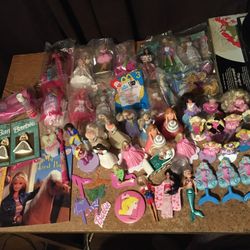 Big Lot Of Barbie Toys Pins Hallmark Items 46 Figures Mostly McDonald's Happy Meal Toys 15 Of Those Are Sealed Full List