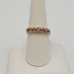 Stunning 14kt Rose Gold and Natural Diamond Band Rings Size 8.5