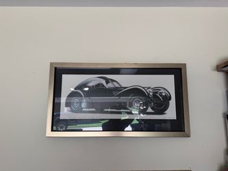 Framed Bugatti Classic Car Exhibition Poster