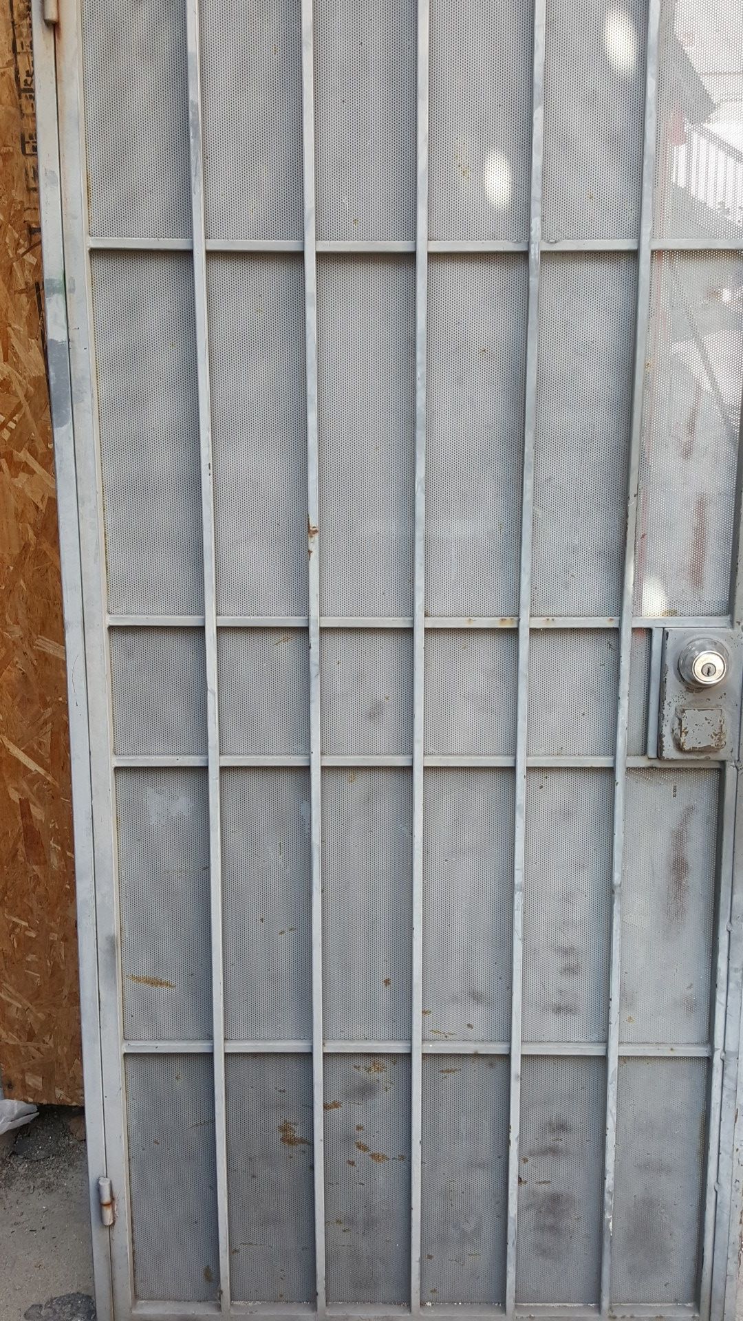 Safe door with the metal frame