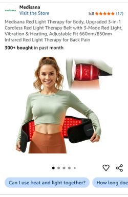 NEW Medisana Cordless Red Light Therapy Belt – Heat & Vibration for Back Pain