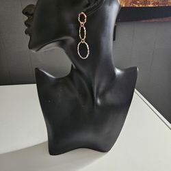 Tricolor Round Earrings 