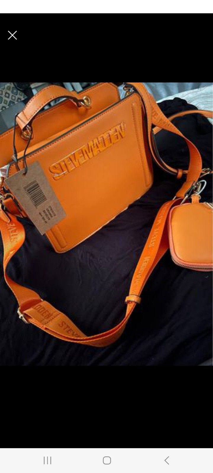 Steve Madden Bevelyn Orange Satchel Crossbody Purse Tik Tok Bag
