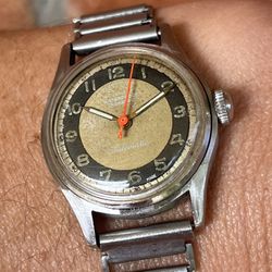  Vintage Technos Automatic Bidynator Watch On Original Ladder Bracelet All Original All Stainless Steel Great Condition Works Perfect 