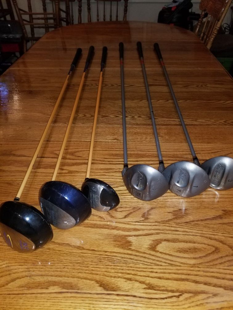 $30 obo Custom Golf Clubs, All Drivers, 1 wood and 3 wood. 6 total Drivers for $50