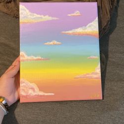 Rainbow Sunset 8”x10” Painting 