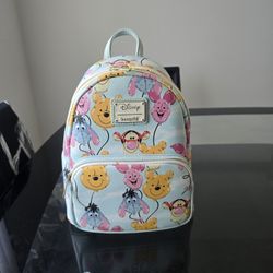 Disney's Loungefly Pooh, Tigger, Eeyore, and Piglet-shaped balloon pattern Mini Backpack 