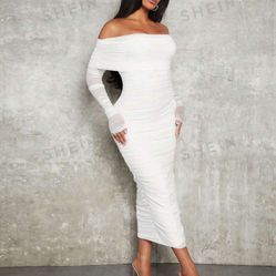 White Elegant Bodycon Dress 