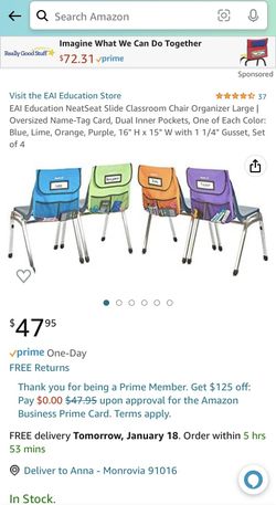 Classroom Chair Organizers