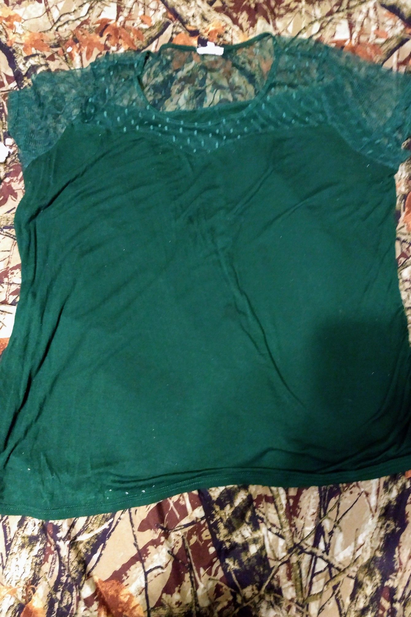 Siren Lily Forest Green short sleeve shirt 3x