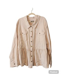 Woman's Plus Size Peplum Twill Jacket