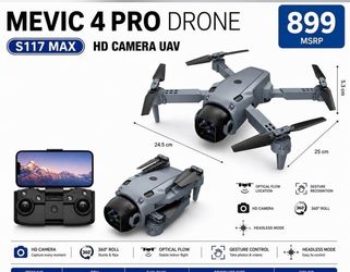MEVIC 4 Pro S117 MAX Ready to Fly Drone HD Camera Optical Flow Headless