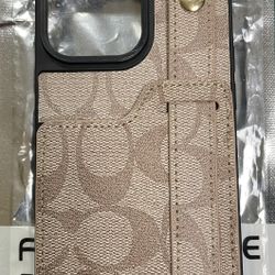 Coach iPhone 14 Pro Phone Case With Credit Card Holder On Back
