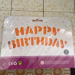 Brand New Balloon - Happy Birthday In Orange