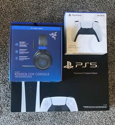 Sony PlayStation 5 PS5 DIGITAL EDITION CONSOLE BUNDLE NEW + EXTRA CONTROLLER


