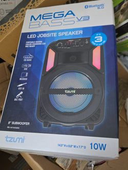 Tzumi Mega Bass V3 LED Jobsite Bluetooth Speaker