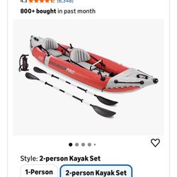 INTEX Excursion Pro K2 Inflatable Kayak Set - Like New (Used Once!)
