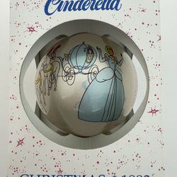 Vintage 1993 Disney “Cinderella” Schmid Christmas Ornament  10.5” round  *Reduced