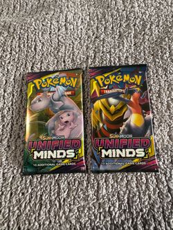 Pokémon Sun & Moon Unified Minds Booster Packs x2