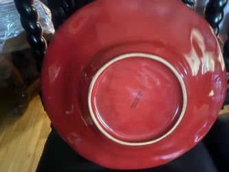 Red Glazed Ceramic Plate