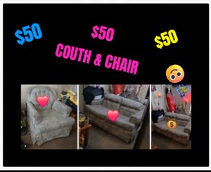 $50 for couch and chair plus office chair lamp cart
