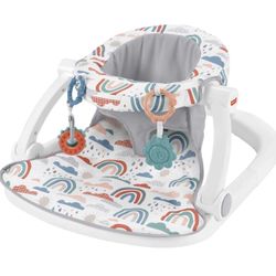 Portable Baby Chair Sit-Me-Up Floor Seat with Developmental Toys & Machine Washable Seat Pad,