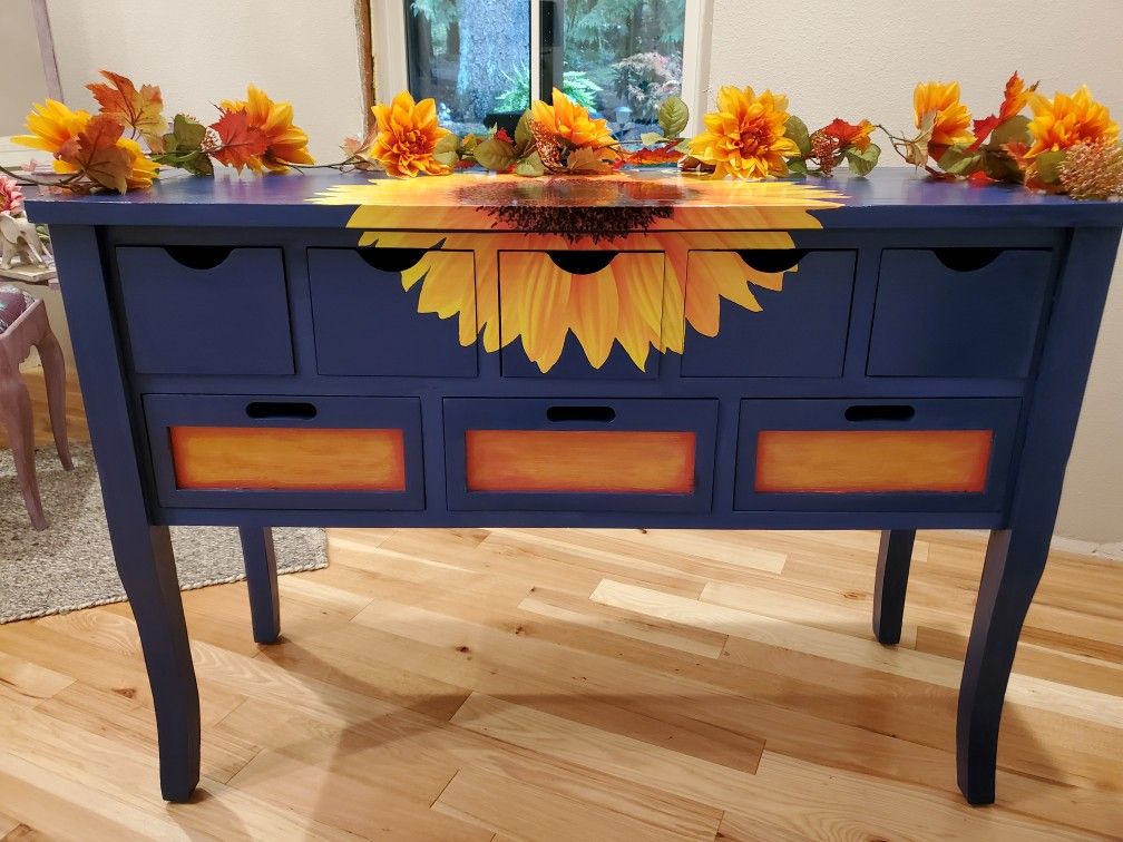 Happy Sunflower Console Table
