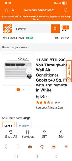 11,800 BTU 230-Volt Through-the-Wall Air Conditioner Cools 540 Sq. Ft. with and remote in White
