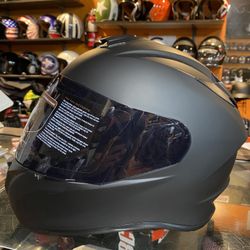 New Flat Black Dot Motorcycle Helmet With Smoked Visor $100