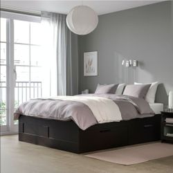 Ikea Brimnes Queen bed with 4 drawers