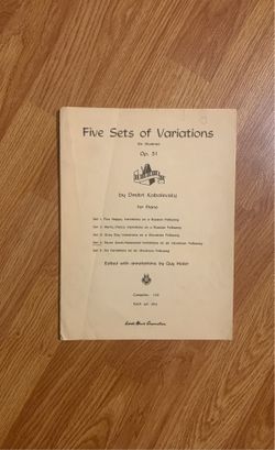 Five Sets of Variations Piano Sheet Music