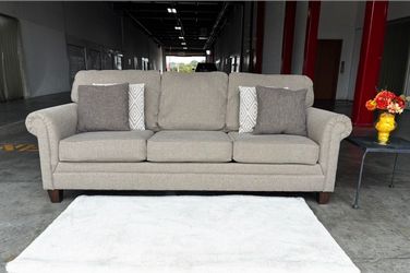 Ellington Panel Arm Sofa In Modern Gray Including Delivery