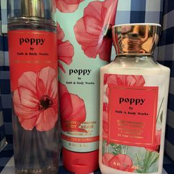 🌺 NEW!! Bath & Body Works Poppy Body Care Set