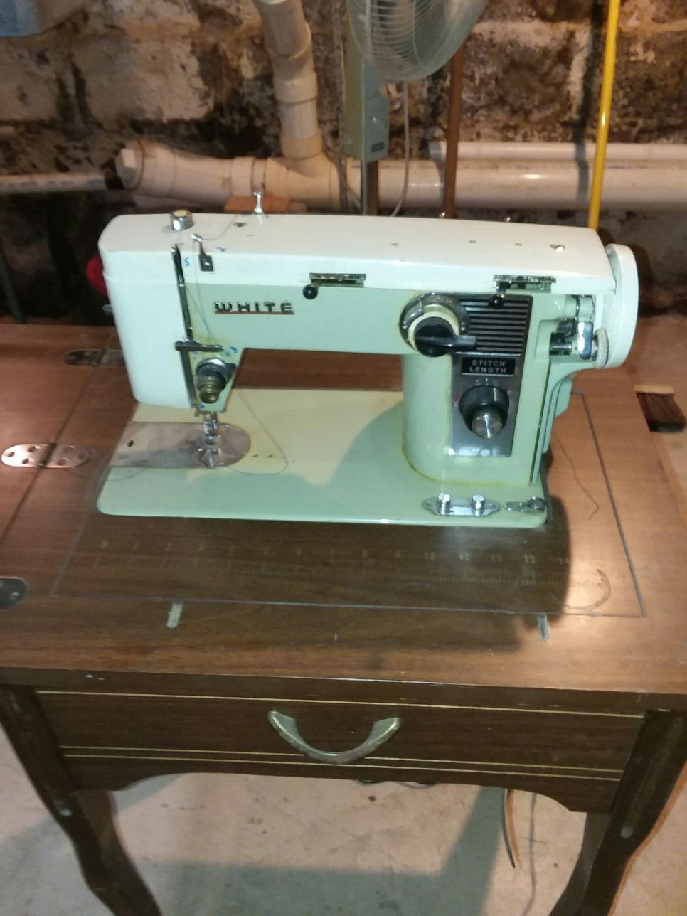 White Seeing Machine With Cabinet