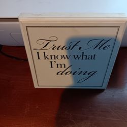 Treat Me I Know  what  I,m Doing Wooden Sign Desk Decor Farmhouse Laundry Room