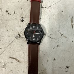Timex Brown Leather Easy Reader Watch #D2