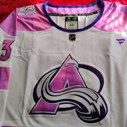 Colorado Avalanche Hockey Fights Cancer Practice Jersey 